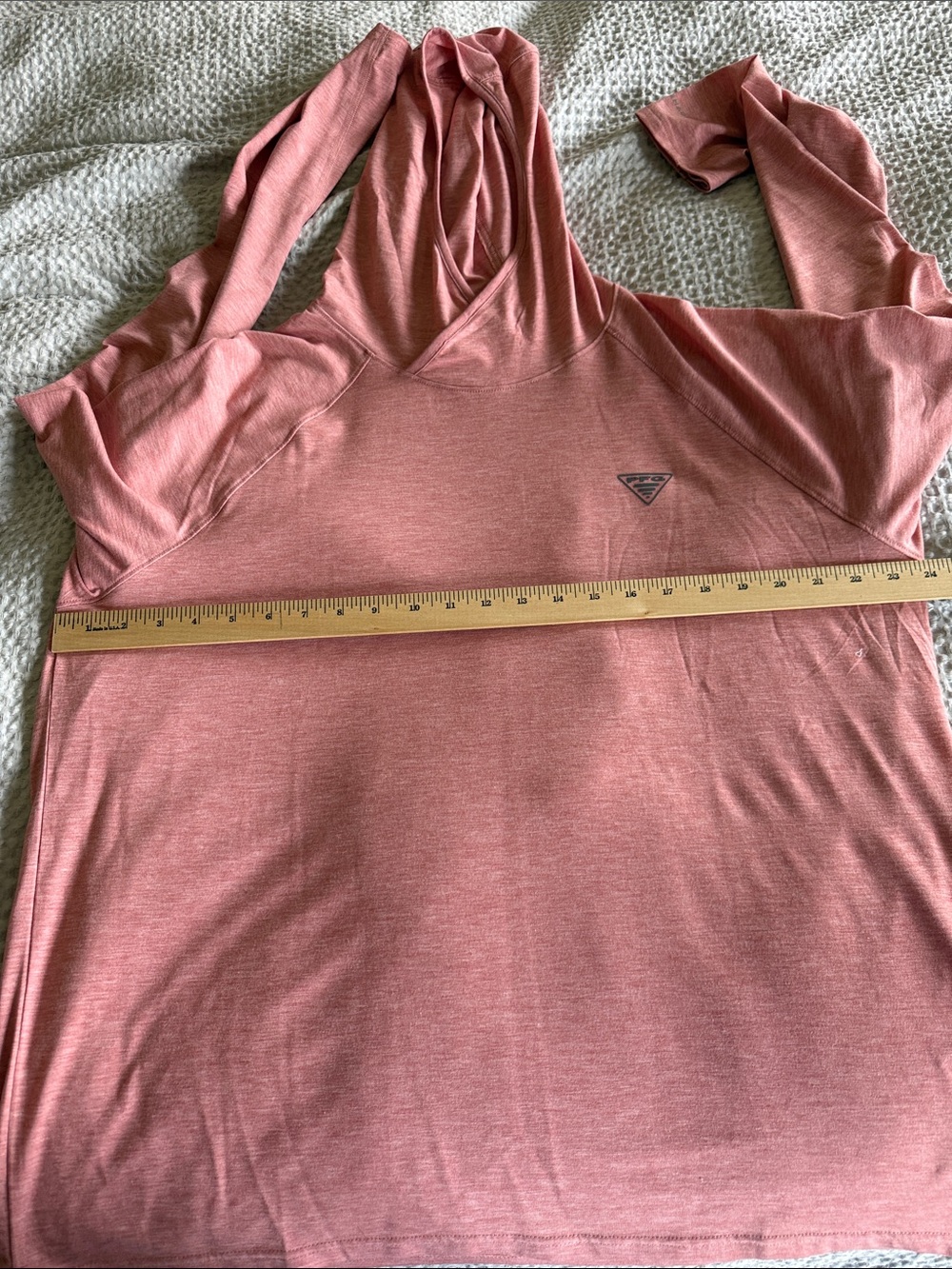 Columbia PFG Light Pink Hooded Long-Sleeve Mens Top